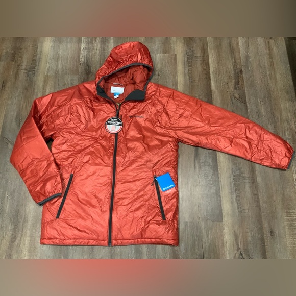 Columbia Arch Rock Double Wall Elite Insulated Hooded Jacket WARP RED Men Sz LT
